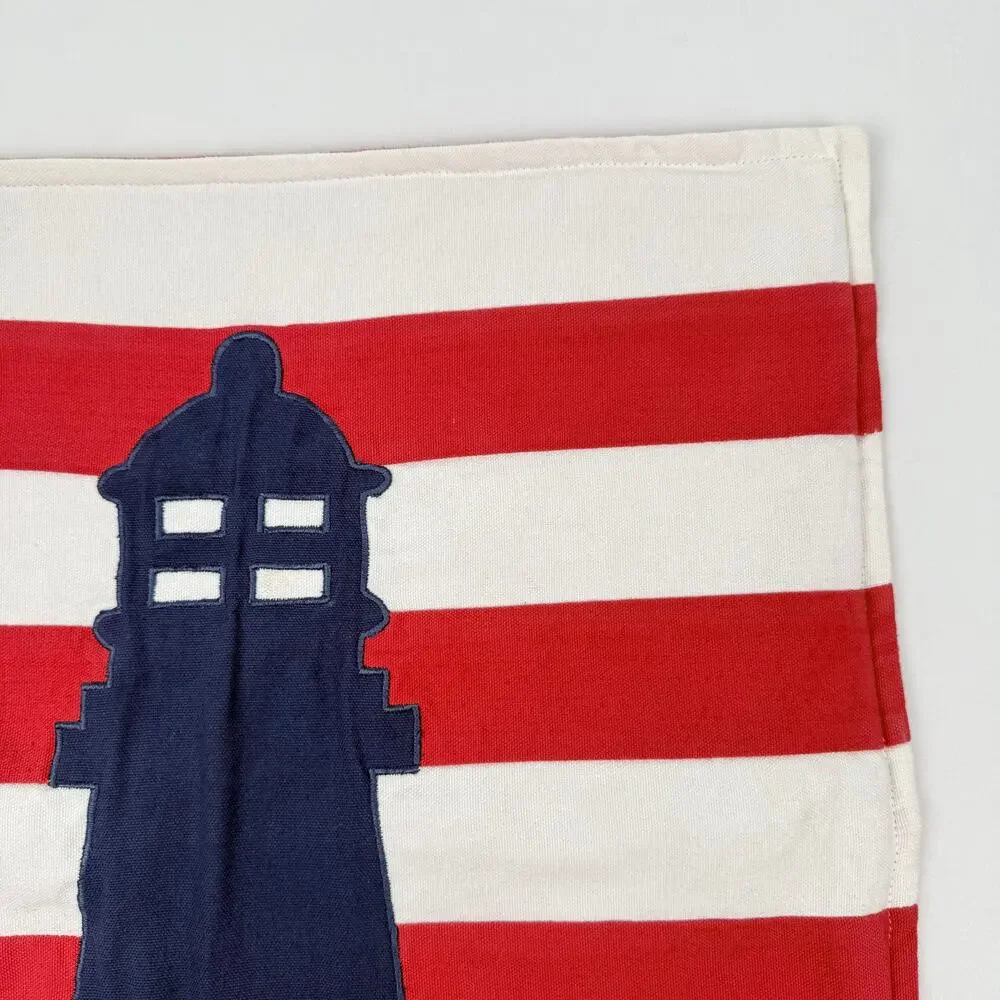 Lava Lighthouse Pillow Covers Set Nautical Coastal Americana 17.5 x 18.5